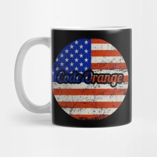 Code Orange / USA Flag Vintage Style Mug